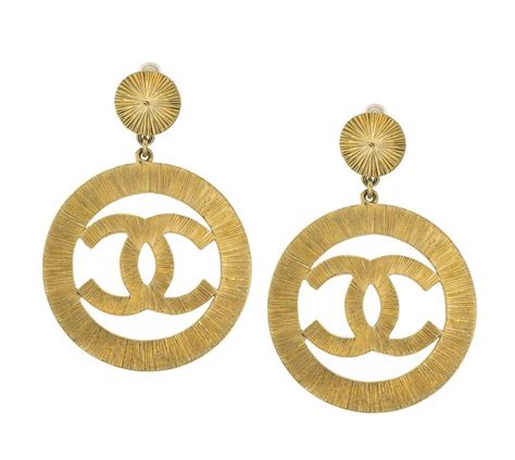 chanel gold earrings fake|vintage faux chanel earrings.